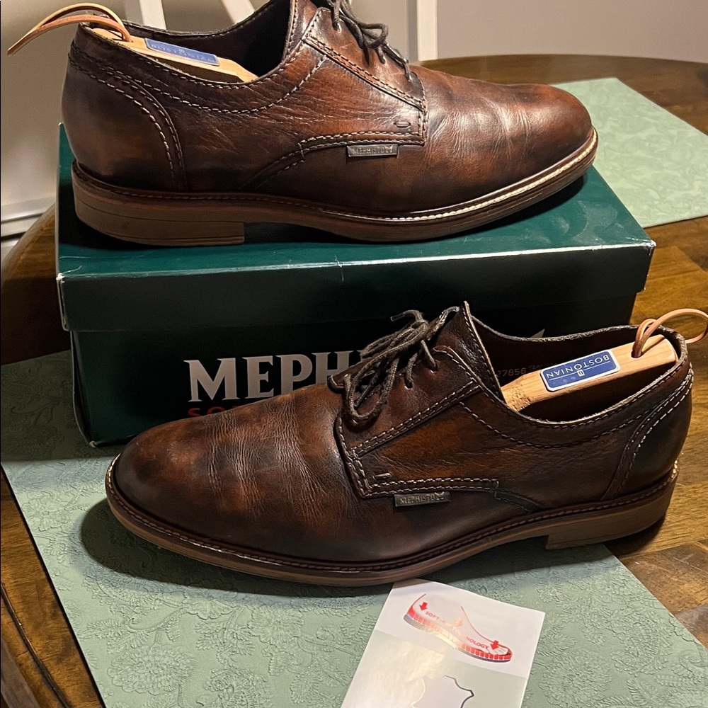 Mephisto Dark Brown Leather Oxfords